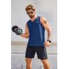imageCOOFANDY Mens Workout Tank Top V Neck Gym Sleeveless Muscle T Shirts Textured Casual Tank Tops SummerNavy BlueLight Blue 2 Pcs