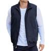 imageCOOFANDY Mens Casual Outerwear Vests Padded Sleeveless Jacket Winter Outdoor Warm with PocketsDark Blue