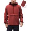 imageCOOFANDY Mens Rain Jacket Waterproof Lightweight Packable Raincoat Pullover Windbreaker With Hood For Hiking RunningWine Red