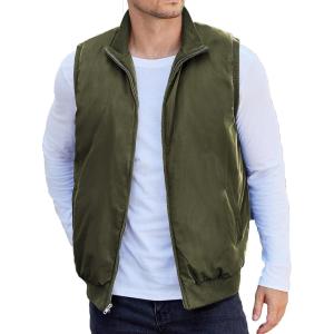 imageCOOFANDY Mens Casual Outerwear Vests Padded Sleeveless Jacket Winter Outdoor Warm with PocketsArmy Green