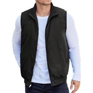 imageCOOFANDY Mens Casual Outerwear Vests Padded Sleeveless Jacket Winter Outdoor Warm with PocketsBlack