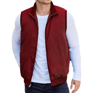 imageCOOFANDY Mens Casual Outerwear Vests Padded Sleeveless Jacket Winter Outdoor Warm with PocketsDark Red