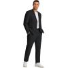 imageCOOFANDY Men 2 Piece Linen Suits Set Casual Lightweight Blazer Jacket Regular Fit Suit PantsBlack
