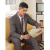 imageCOOFANDY Men 2 Piece Linen Suits Set Casual Lightweight Blazer Jacket Regular Fit Suit PantsDark Grey