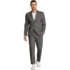 imageCOOFANDY Men 2 Piece Linen Suits Set Casual Lightweight Blazer Jacket Regular Fit Suit PantsDark Grey