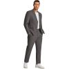 imageCOOFANDY Men 2 Piece Linen Suits Set Casual Lightweight Blazer Jacket Regular Fit Suit PantsDark Grey