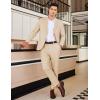 imageCOOFANDY Men 2 Piece Linen Suits Set Casual Lightweight Blazer Jacket Regular Fit Suit PantsKhaki