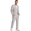 imageCOOFANDY Men 2 Piece Linen Suits Set Casual Lightweight Blazer Jacket Regular Fit Suit PantsLight Grey