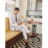 imageCOOFANDY Men 2 Piece Linen Suits Set Casual Lightweight Blazer Jacket Regular Fit Suit PantsLight Grey