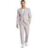 imageCOOFANDY Men 2 Piece Linen Suits Set Casual Lightweight Blazer Jacket Regular Fit Suit PantsLight Grey