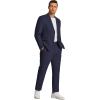 imageCOOFANDY Men 2 Piece Linen Suits Set Casual Lightweight Blazer Jacket Regular Fit Suit PantsNavy Blue