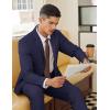 imageCOOFANDY Men 2 Piece Linen Suits Set Casual Lightweight Blazer Jacket Regular Fit Suit PantsNavy Blue
