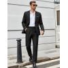 imageCOOFANDY Men Suits Classic Fit 2 Piece Suit Set One Button Casual Blazer Wedding Bussiness Suit SeparatesBlack