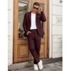 imageCOOFANDY Men Suits Classic Fit 2 Piece Suit Set One Button Casual Blazer Wedding Bussiness Suit SeparatesBurgundy