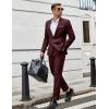 imageCOOFANDY Men Suits Classic Fit 2 Piece Suit Set One Button Casual Blazer Wedding Bussiness Suit SeparatesBurgundy