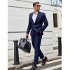 imageCOOFANDY Men Suits Classic Fit 2 Piece Suit Set One Button Casual Blazer Wedding Bussiness Suit SeparatesDark Blue