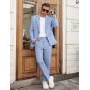 imageCOOFANDY Men Suits Classic Fit 2 Piece Suit Set One Button Casual Blazer Wedding Bussiness Suit SeparatesLight Blue