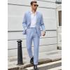 imageCOOFANDY Men Suits Classic Fit 2 Piece Suit Set One Button Casual Blazer Wedding Bussiness Suit SeparatesLight Blue