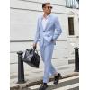 imageCOOFANDY Men Suits Classic Fit 2 Piece Suit Set One Button Casual Blazer Wedding Bussiness Suit SeparatesLight Blue