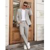 imageCOOFANDY Men Suits Classic Fit 2 Piece Suit Set One Button Casual Blazer Wedding Bussiness Suit SeparatesLight Gray