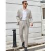 imageCOOFANDY Men Suits Classic Fit 2 Piece Suit Set One Button Casual Blazer Wedding Bussiness Suit SeparatesLight Gray