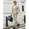 imageCOOFANDY Men Suits Classic Fit 2 Piece Suit Set One Button Casual Blazer Wedding Bussiness Suit SeparatesLight Khaki