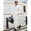 imageCOOFANDY Men Suits Classic Fit 2 Piece Suit Set One Button Casual Blazer Wedding Bussiness Suit SeparatesWhite
