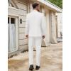 imageCOOFANDY Men Suits Classic Fit 2 Piece Suit Set One Button Casual Blazer Wedding Bussiness Suit SeparatesWhite