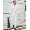 imageCOOFANDY Men Suits Classic Fit 2 Piece Suit Set One Button Casual Blazer Wedding Bussiness Suit SeparatesWhite