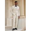 imageCOOFANDY Mens 3 Piece Linen Suits Casual Lightweight Blazer Jackets Vest Pants Set for Wedding Business PromBeige