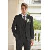 imageCOOFANDY Mens 3 Piece Linen Suits Casual Lightweight Blazer Jackets Vest Pants Set for Wedding Business PromBlack
