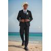 imageCOOFANDY Mens 3 Piece Linen Suits Casual Lightweight Blazer Jackets Vest Pants Set for Wedding Business PromBlack