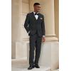 imageCOOFANDY Mens 3 Piece Linen Suits Casual Lightweight Blazer Jackets Vest Pants Set for Wedding Business PromBlack