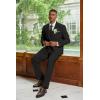 imageCOOFANDY Mens 3 Piece Linen Suits Casual Lightweight Blazer Jackets Vest Pants Set for Wedding Business PromBlack