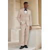 imageCOOFANDY Mens 3 Piece Linen Suits Casual Lightweight Blazer Jackets Vest Pants Set for Wedding Business PromKhaki