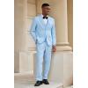imageCOOFANDY Mens 3 Piece Linen Suits Casual Lightweight Blazer Jackets Vest Pants Set for Wedding Business PromLight Blue
