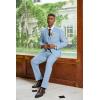 imageCOOFANDY Mens 3 Piece Linen Suits Casual Lightweight Blazer Jackets Vest Pants Set for Wedding Business PromLight Blue