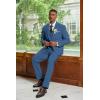 imageCOOFANDY Mens 3 Piece Linen Suits Casual Lightweight Blazer Jackets Vest Pants Set for Wedding Business PromNavy Blue