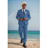 imageCOOFANDY Mens 3 Piece Linen Suits Casual Lightweight Blazer Jackets Vest Pants Set for Wedding Business PromNavy Blue