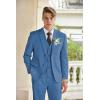 imageCOOFANDY Mens 3 Piece Linen Suits Casual Lightweight Blazer Jackets Vest Pants Set for Wedding Business PromNavy Blue