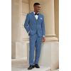 imageCOOFANDY Mens 3 Piece Linen Suits Casual Lightweight Blazer Jackets Vest Pants Set for Wedding Business PromNavy Blue
