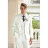 imageCOOFANDY Mens 3 Piece Linen Suits Casual Lightweight Blazer Jackets Vest Pants Set for Wedding Business PromWhite