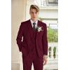 imageCOOFANDY Mens 3 Piece Linen Suits Casual Lightweight Blazer Jackets Vest Pants Set for Wedding Business PromWine Red