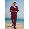 imageCOOFANDY Mens 3 Piece Linen Suits Casual Lightweight Blazer Jackets Vest Pants Set for Wedding Business PromWine Red