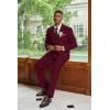 imageCOOFANDY Mens 3 Piece Linen Suits Casual Lightweight Blazer Jackets Vest Pants Set for Wedding Business PromWine Red