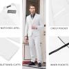 imageCOOFANDY Mens 3 Piece Wedding Suit Set One Button Slim Fit Jacket Blazer Vest Pants Set Groom Prom Tuxedo SuitsWhite