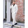 imageCOOFANDY Mens 3 Piece Wedding Suit Set One Button Slim Fit Jacket Blazer Vest Pants Set Groom Prom Tuxedo SuitsWhite