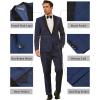 imageCOOFANDY Mens Wedding Suits 2 Piece Tuxedo Jacket One Button Peak Lapel Suit Jacket Dress Pants for DinnerPromPartyBlue