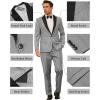 imageCOOFANDY Mens Wedding Suits 2 Piece Tuxedo Jacket One Button Peak Lapel Suit Jacket Dress Pants for DinnerPromPartyGrey