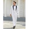 imageCOOFANDY Mens Wedding Suits 2 Piece Tuxedo Jacket One Button Peak Lapel Suit Jacket Dress Pants for DinnerPromPartyWhite